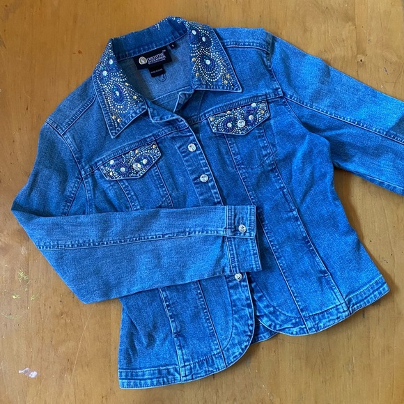 CHRISTINE ALEXANDER Bedazzled Jean Jacket - Picture 1 of 7